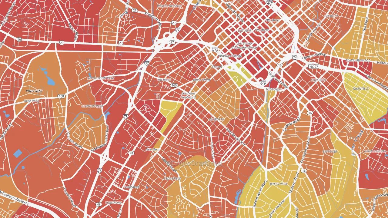 28203, NC Map of Theft Rates