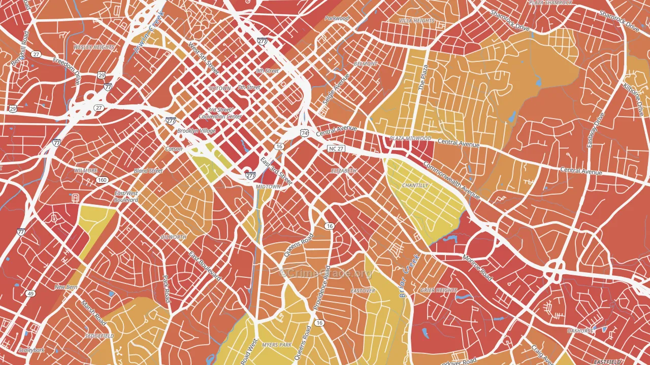 28204, NC Map of Theft Rates