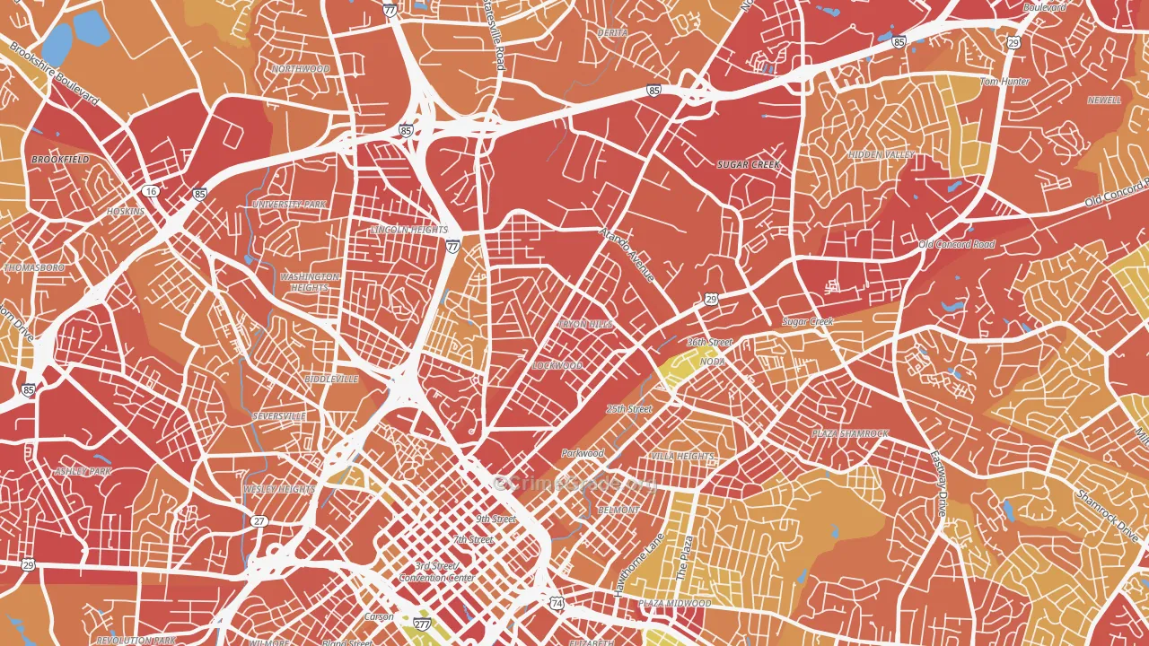 28206, NC Map of Theft Rates