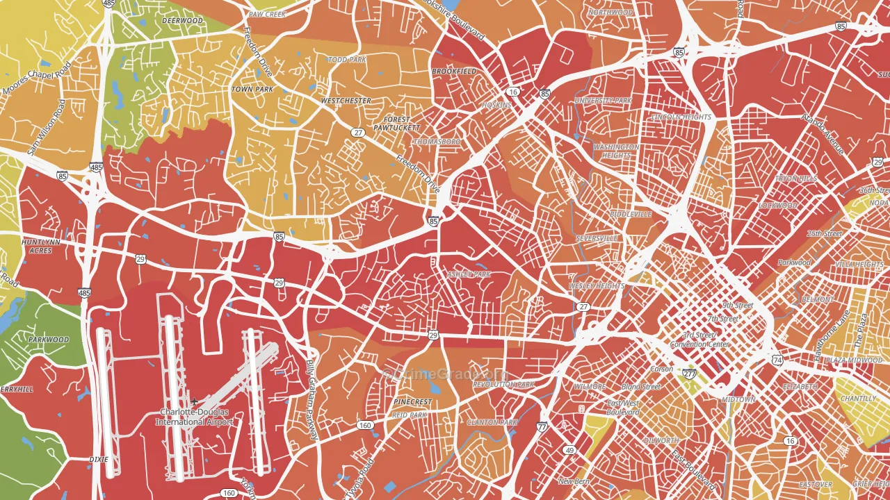 28208, NC Map of Theft Rates