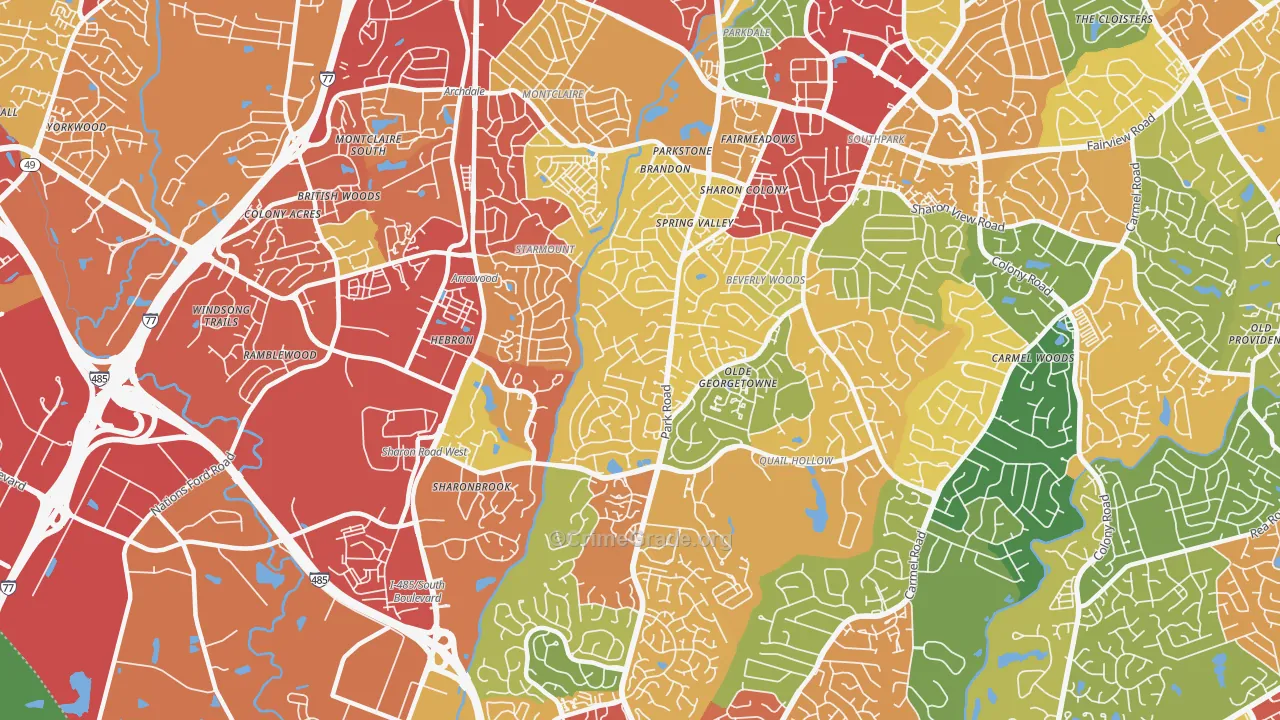 28210, NC Map of Theft Rates