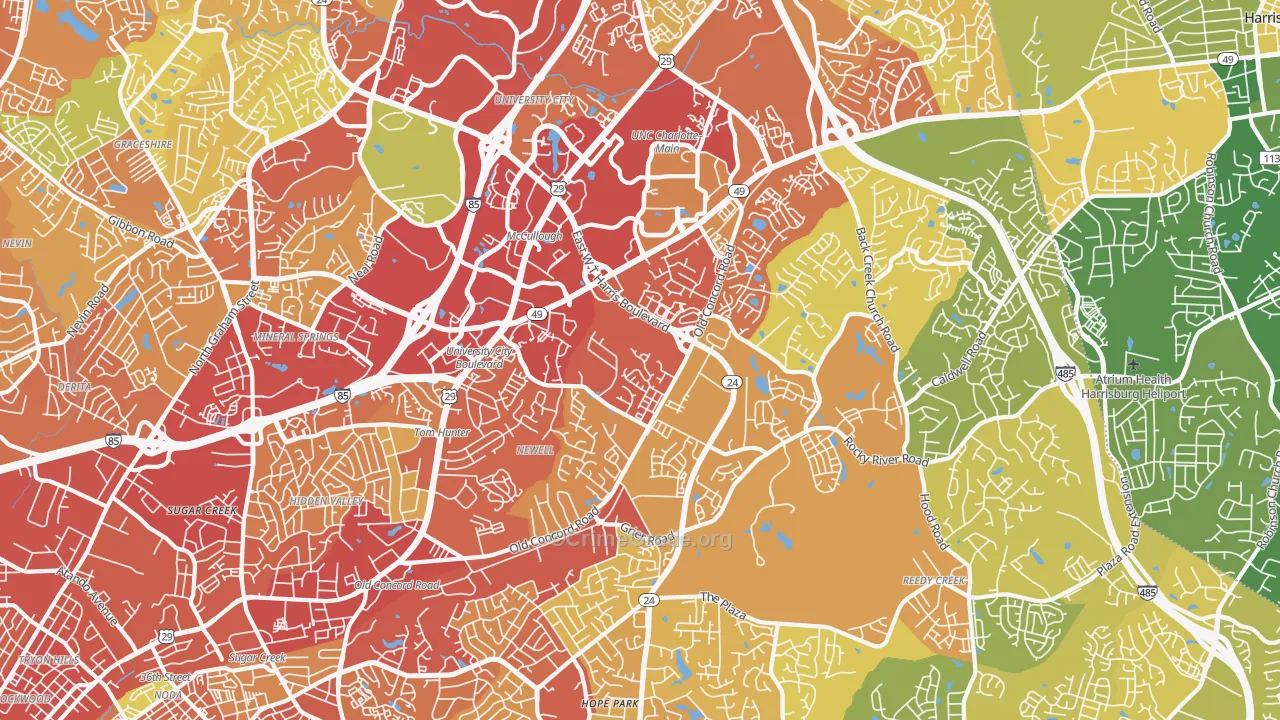 28213, NC Map of Theft Rates