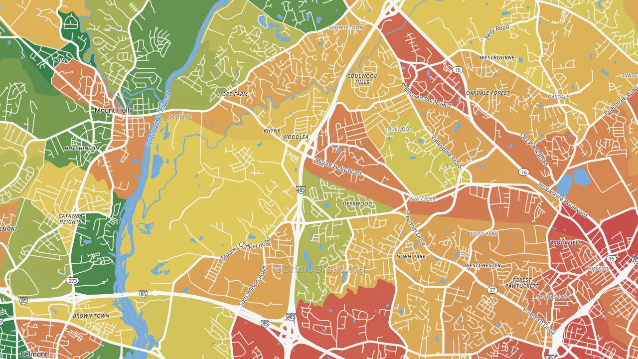28214, NC Map of Theft Rates