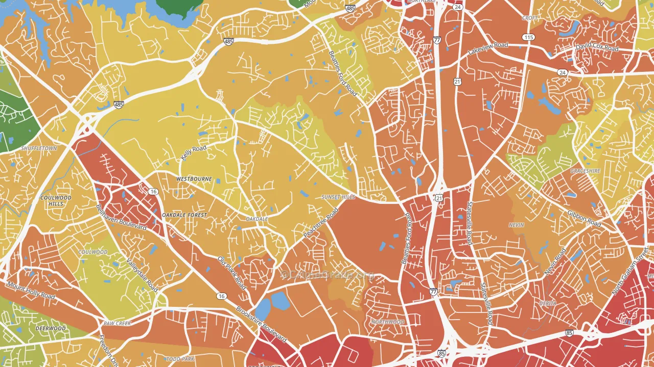28216, NC Map of Theft Rates