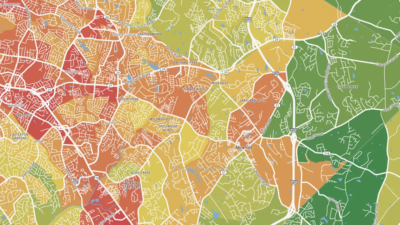 28227, NC Map of Theft Rates