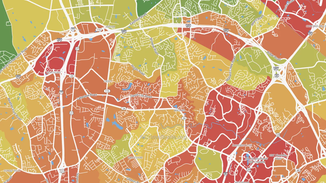 28269, NC Map of Theft Rates