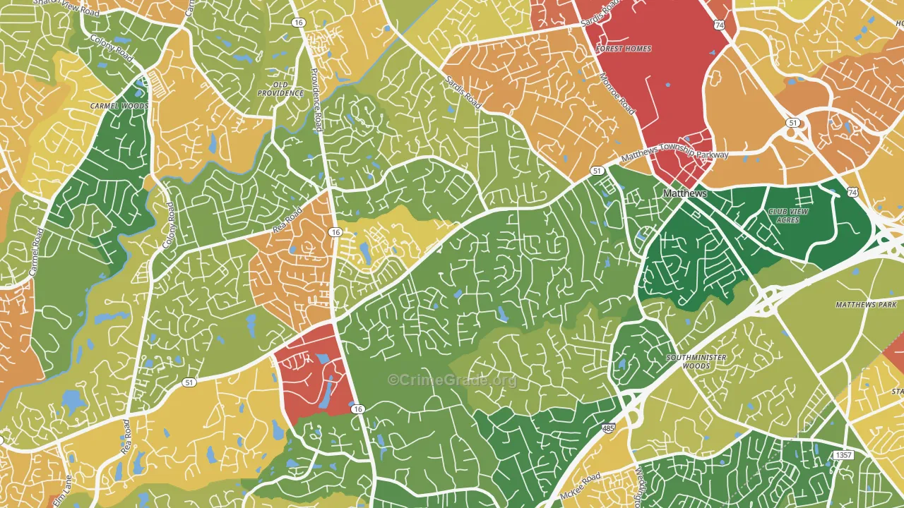 28270, NC Map of Theft Rates