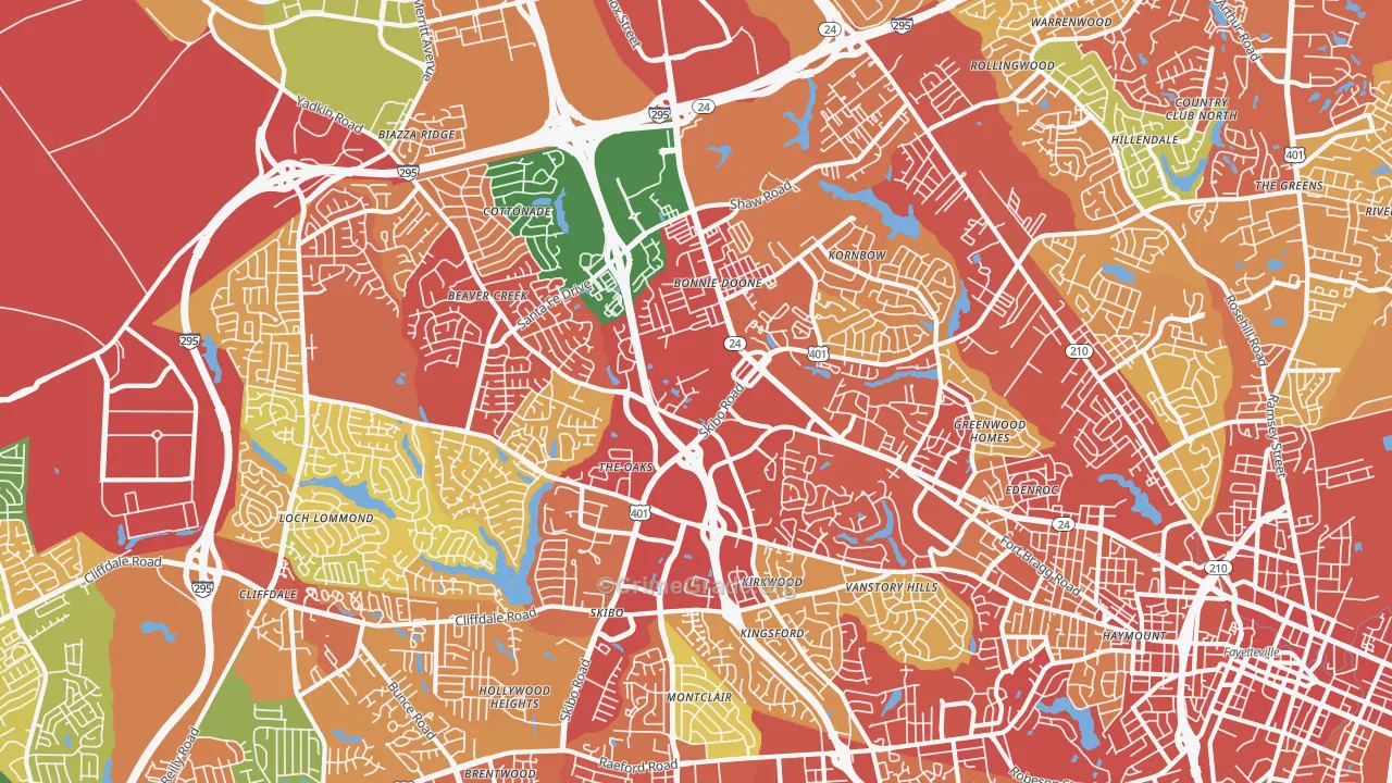 28303, NC Map of Theft Rates
