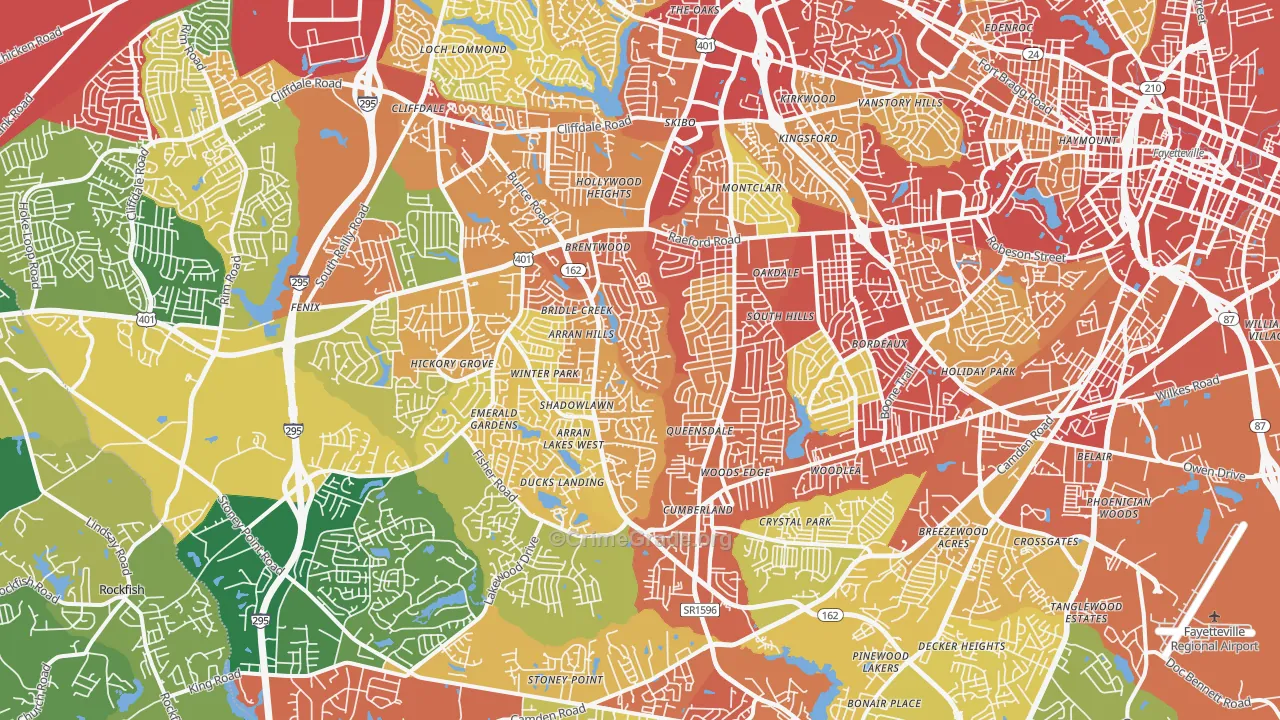 28304, NC Map of Theft Rates