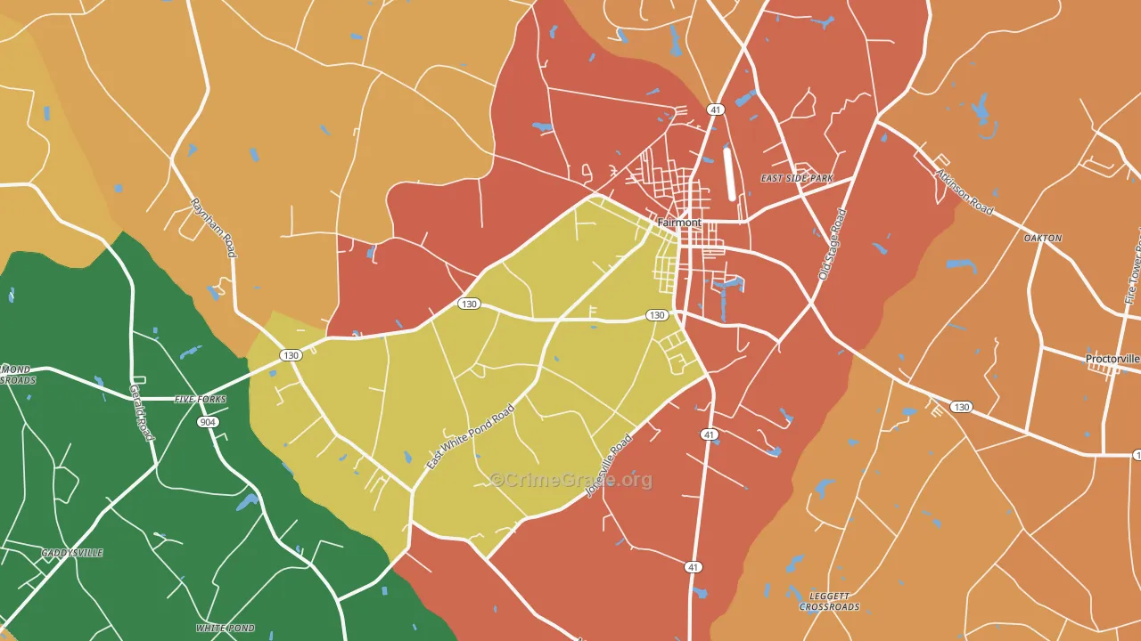 28340, NC Map of Theft Rates