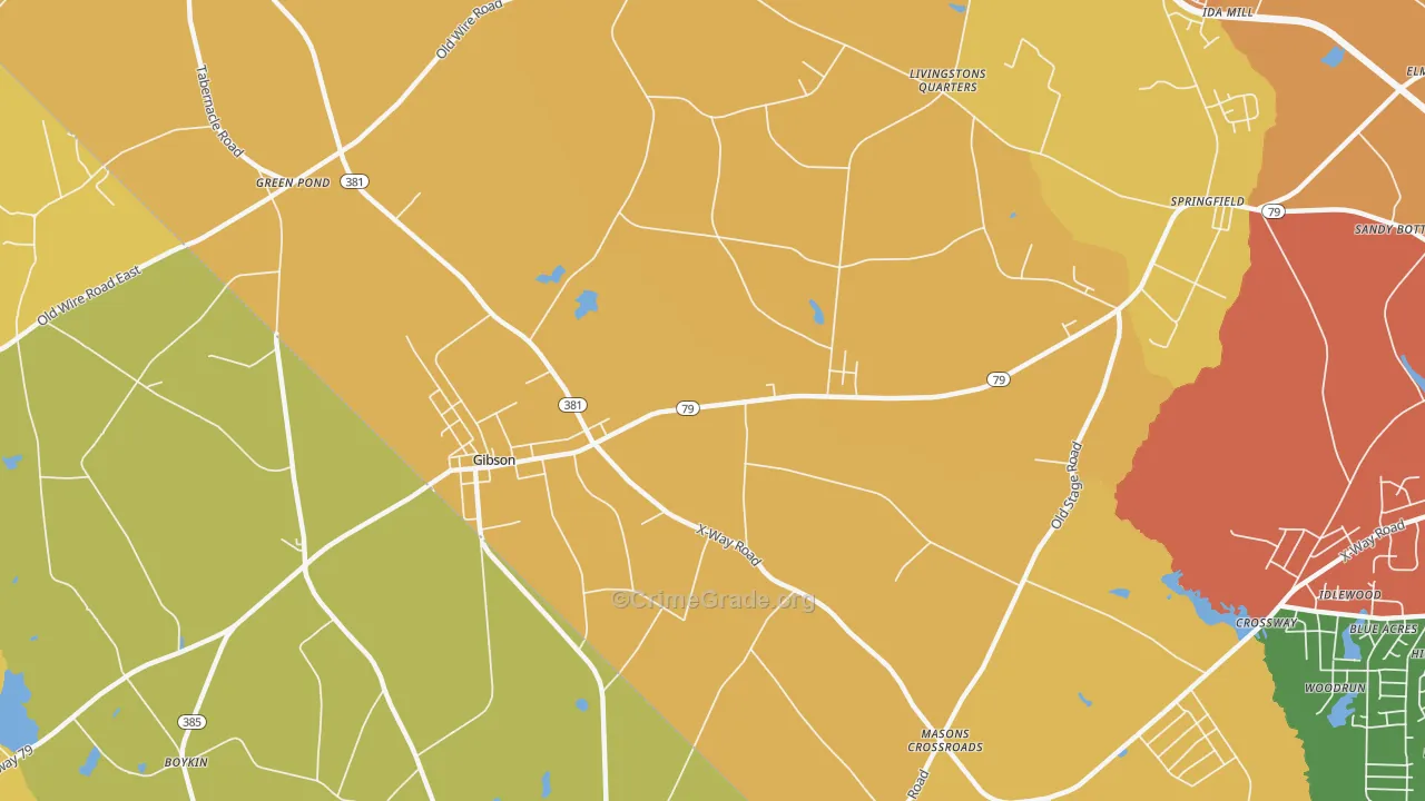 28343, NC Map of Theft Rates