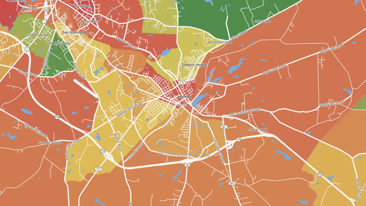 28345, NC Map of Theft Rates