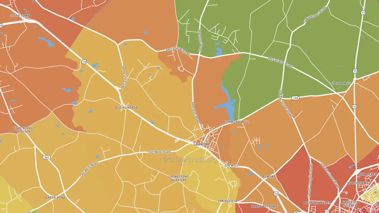 28351, NC Map of Theft Rates