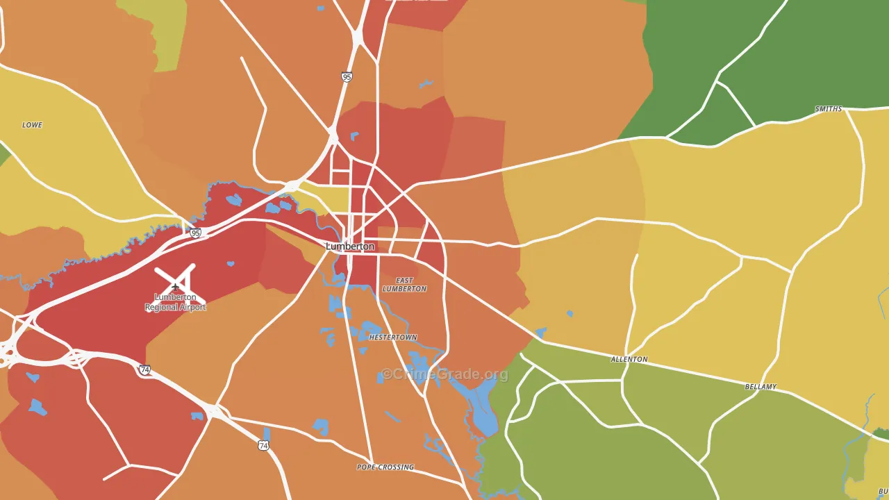 28358, NC Map of Theft Rates