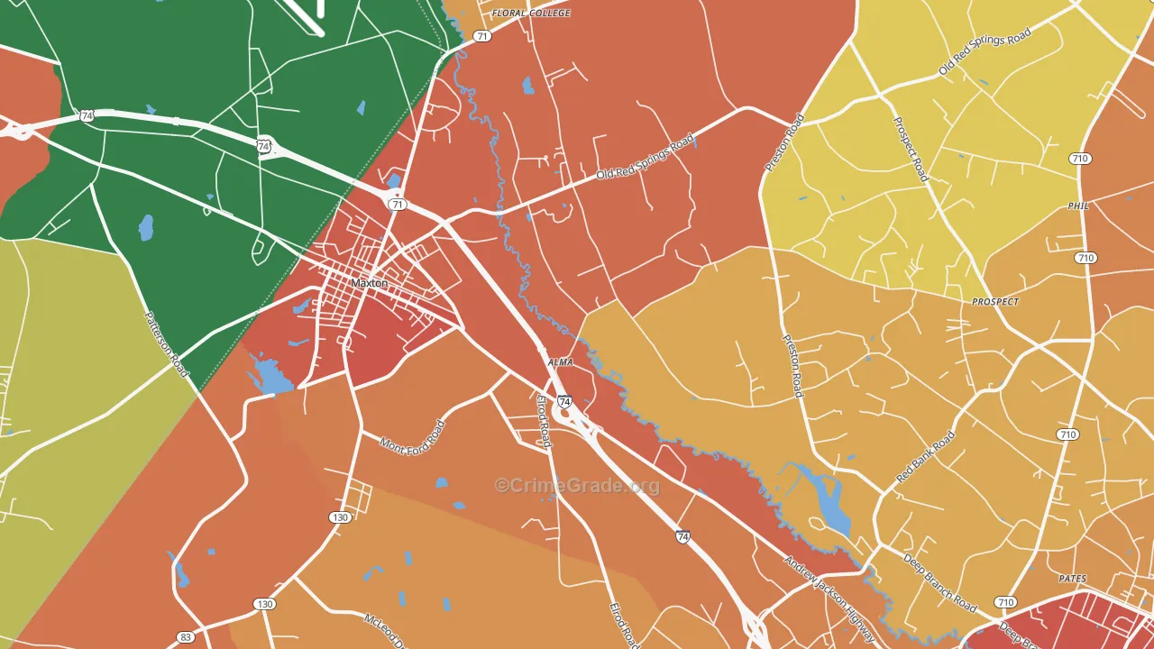 28364, NC Map of Theft Rates