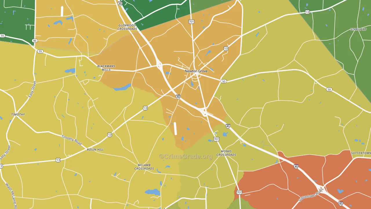 28366, NC Map of Theft Rates