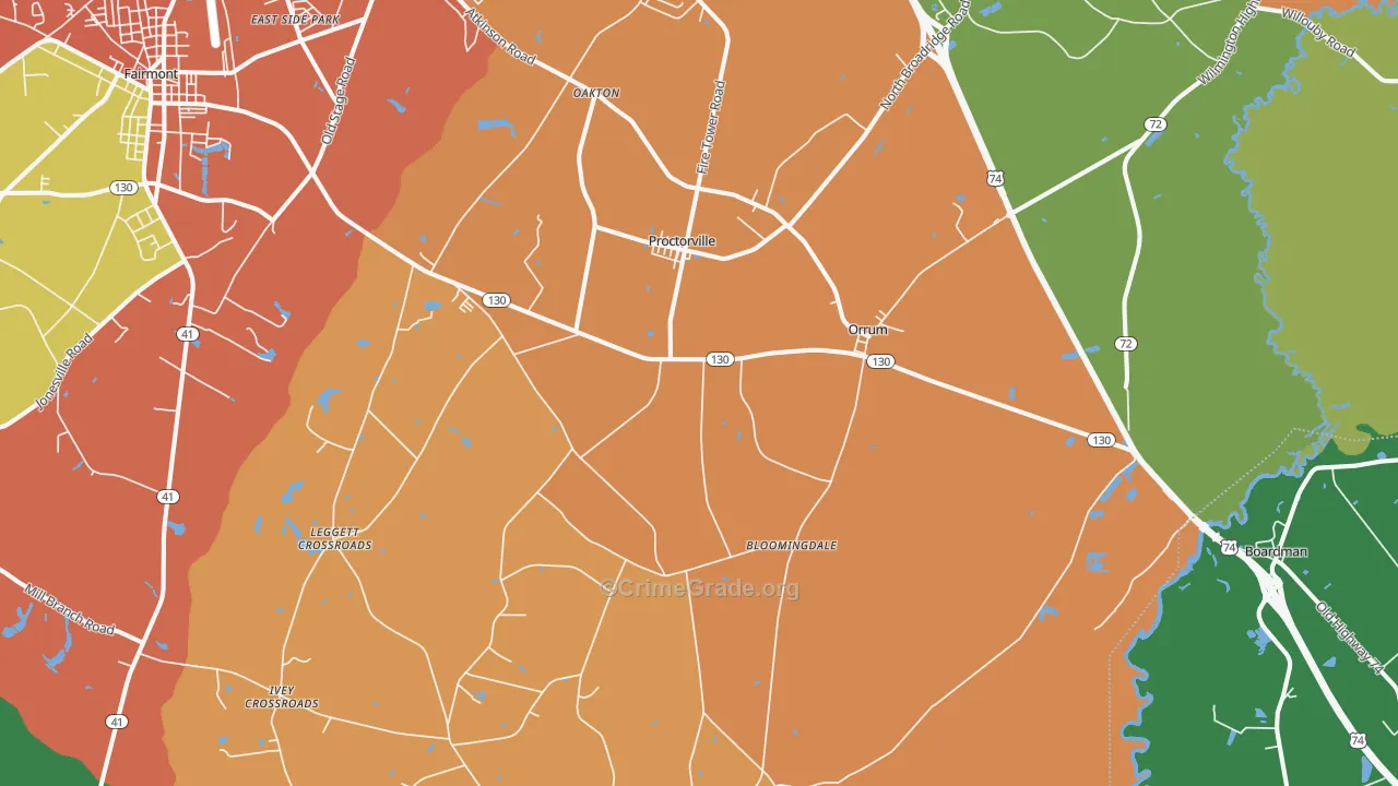 28369, NC Map of Theft Rates