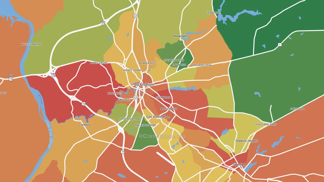 28379, NC Map of Theft Rates