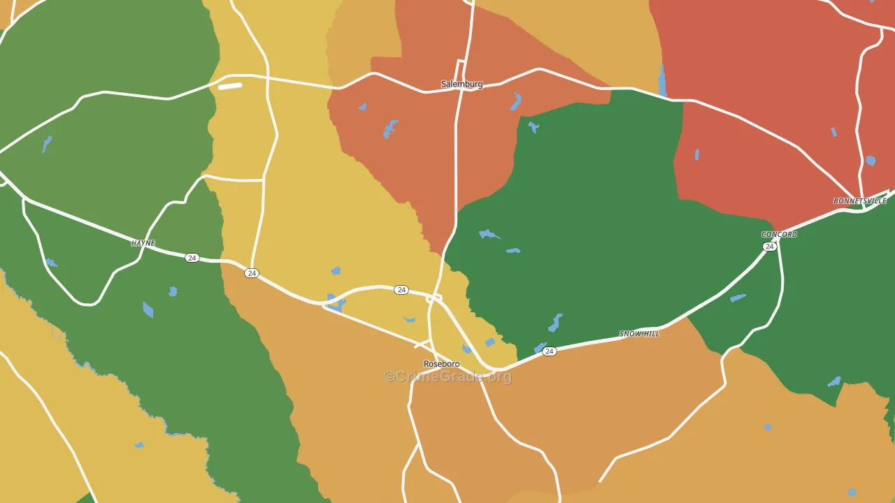 28382, NC Map of Theft Rates