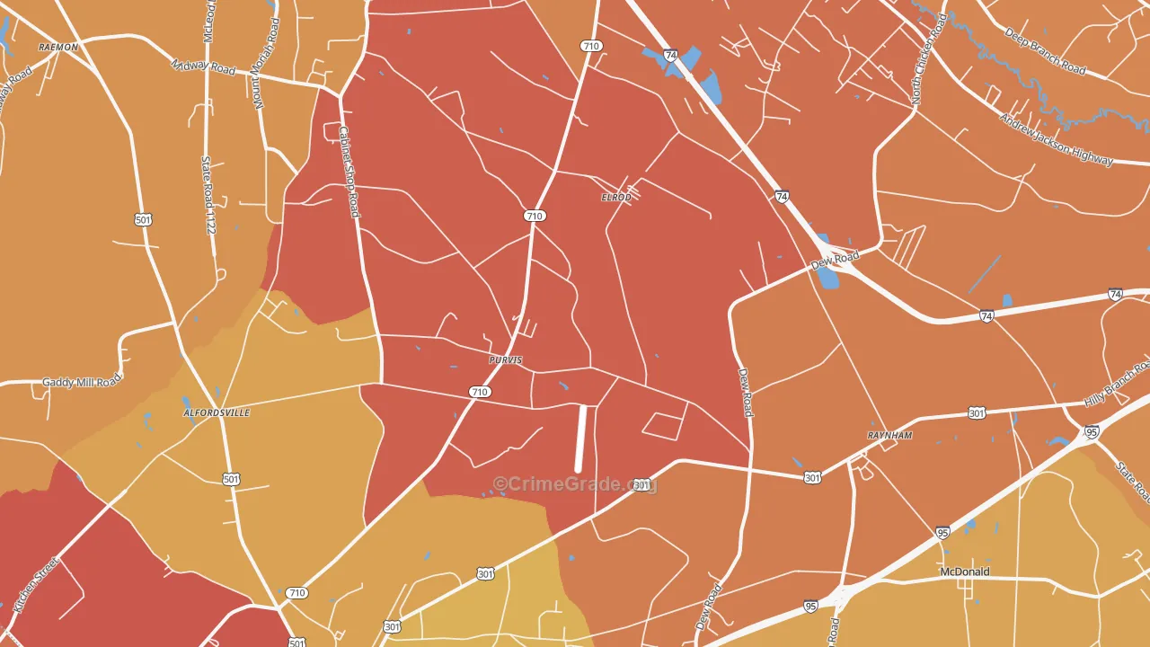 28383, NC Map of Theft Rates