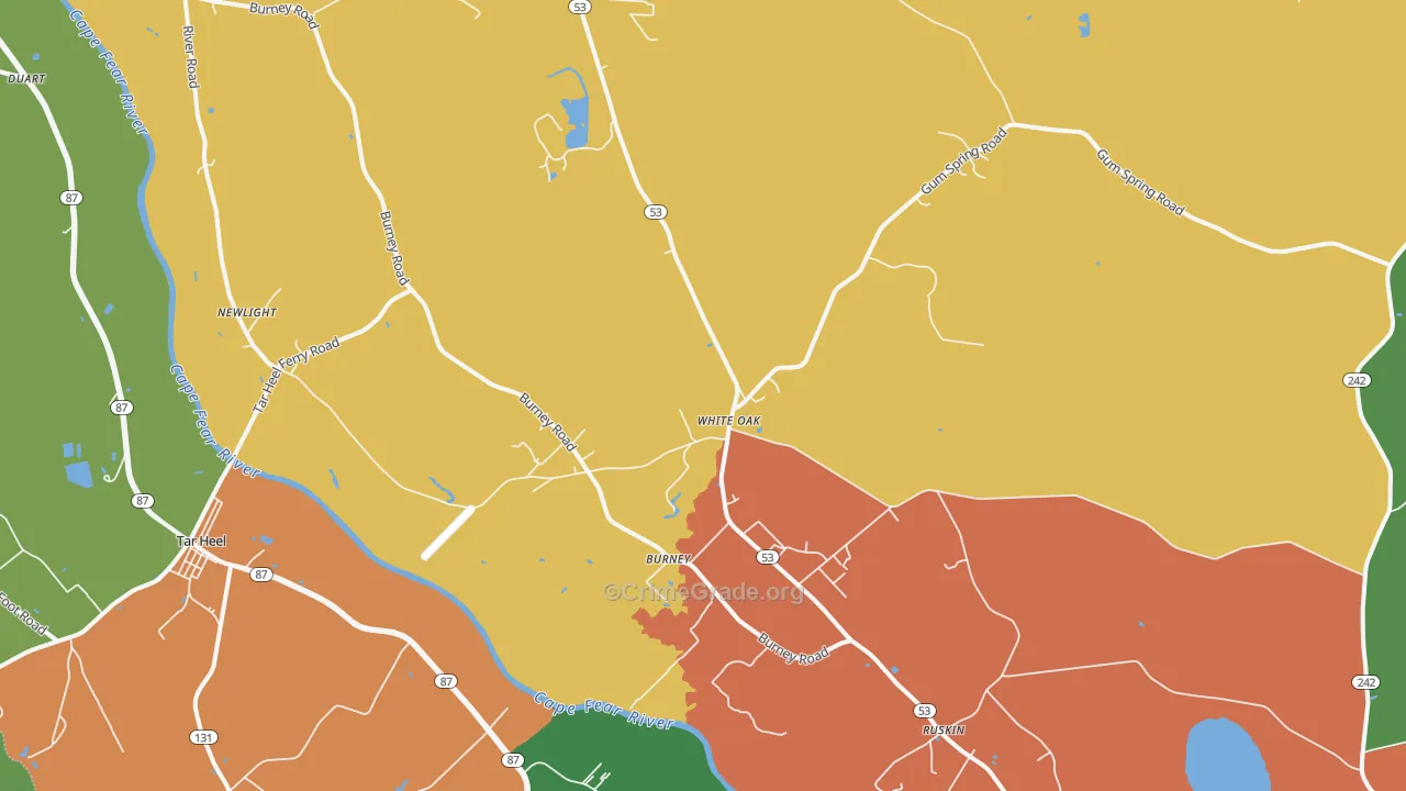 28399, NC Map of Theft Rates