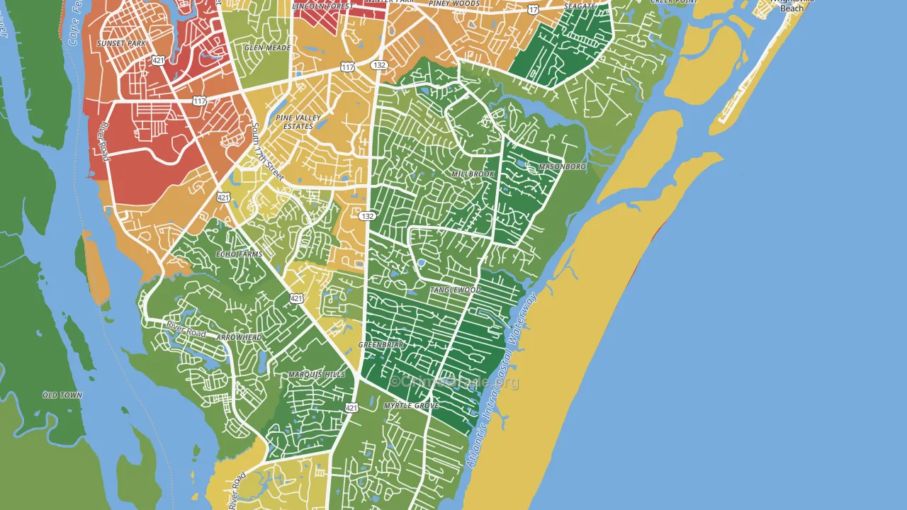 28409, NC Map of Theft Rates