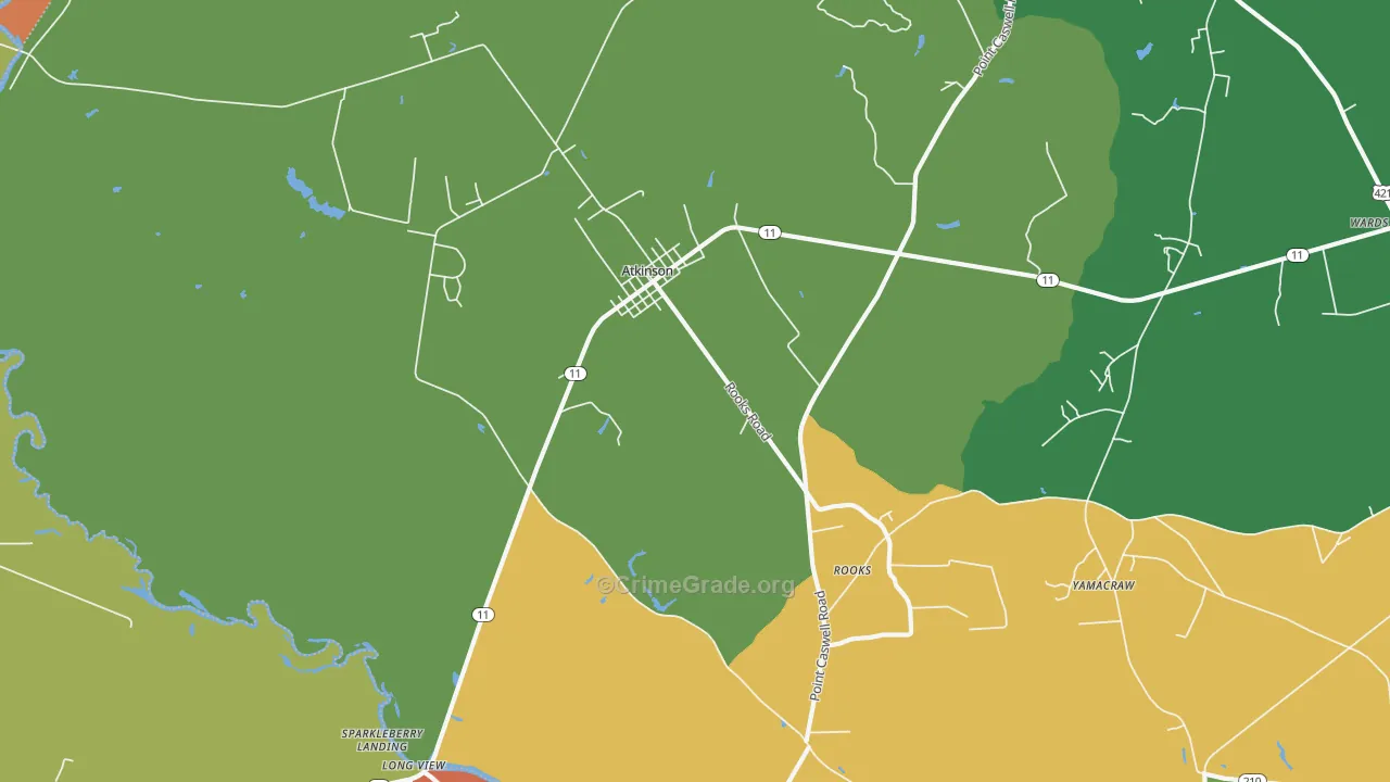 28421, NC Map of Theft Rates