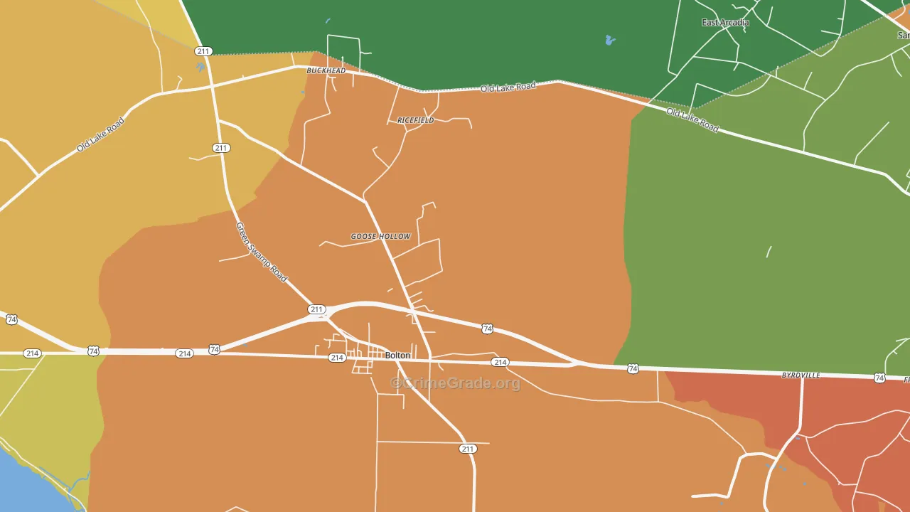 28423, NC Map of Theft Rates