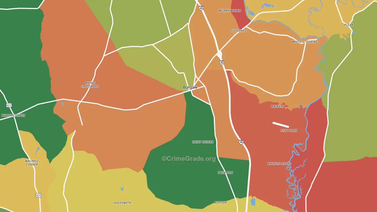 28425, NC Map of Theft Rates