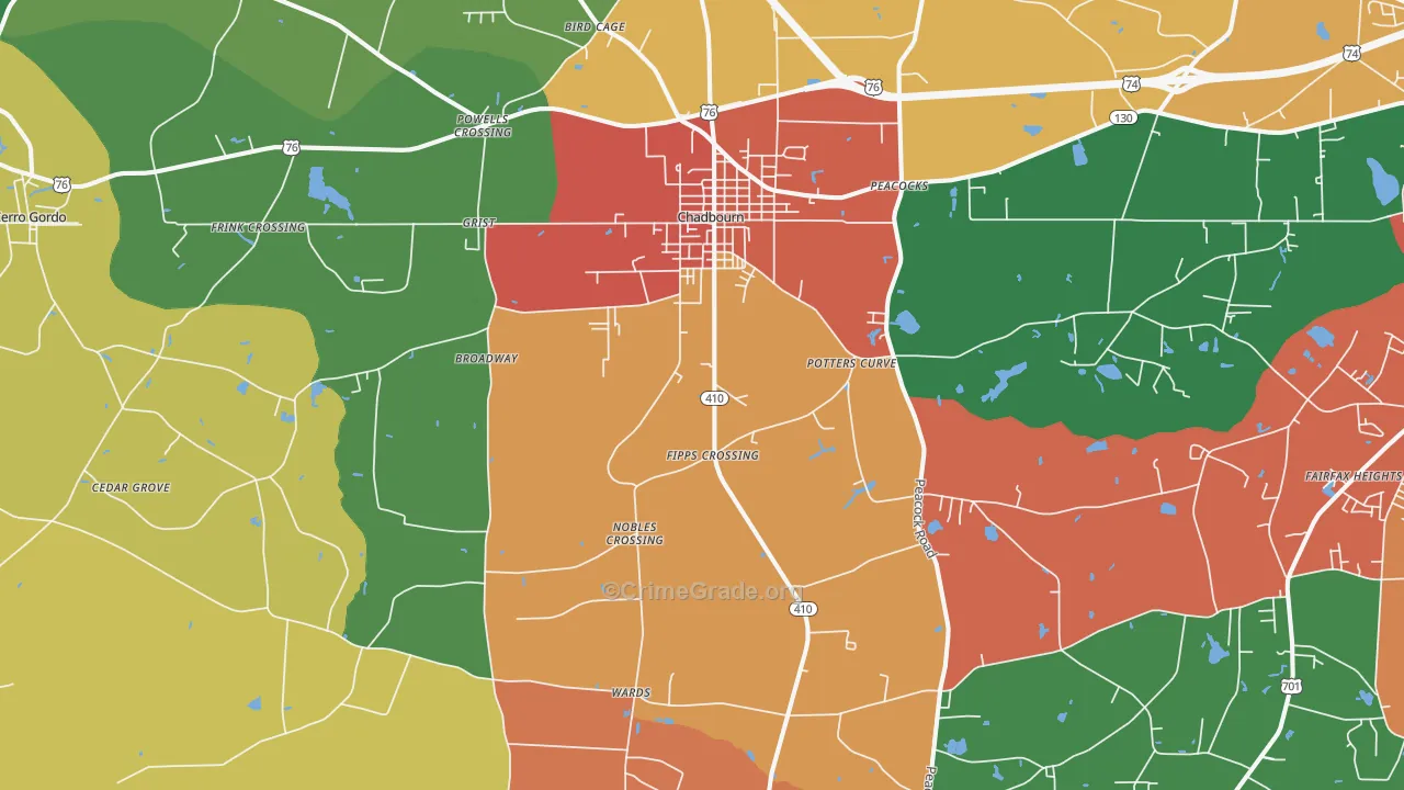 28431, NC Map of Theft Rates