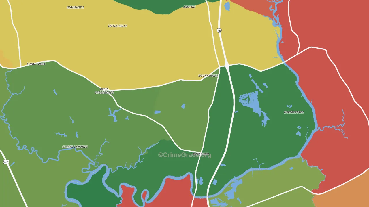 28457, NC Map of Theft Rates