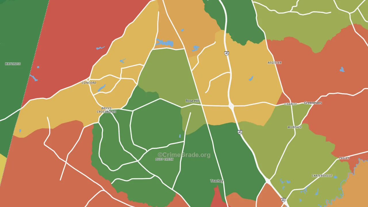 28458, NC Map of Theft Rates