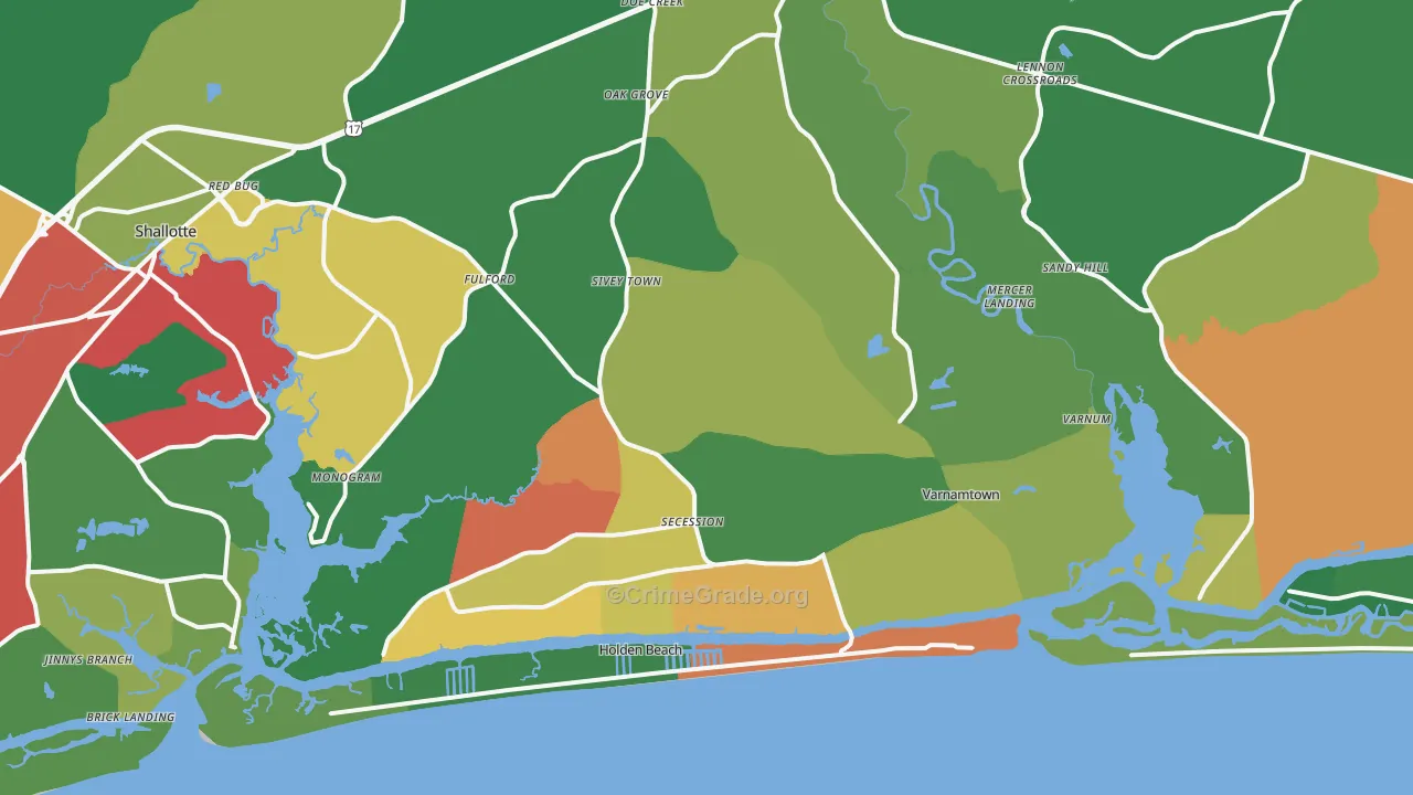 28462, NC Map of Theft Rates
