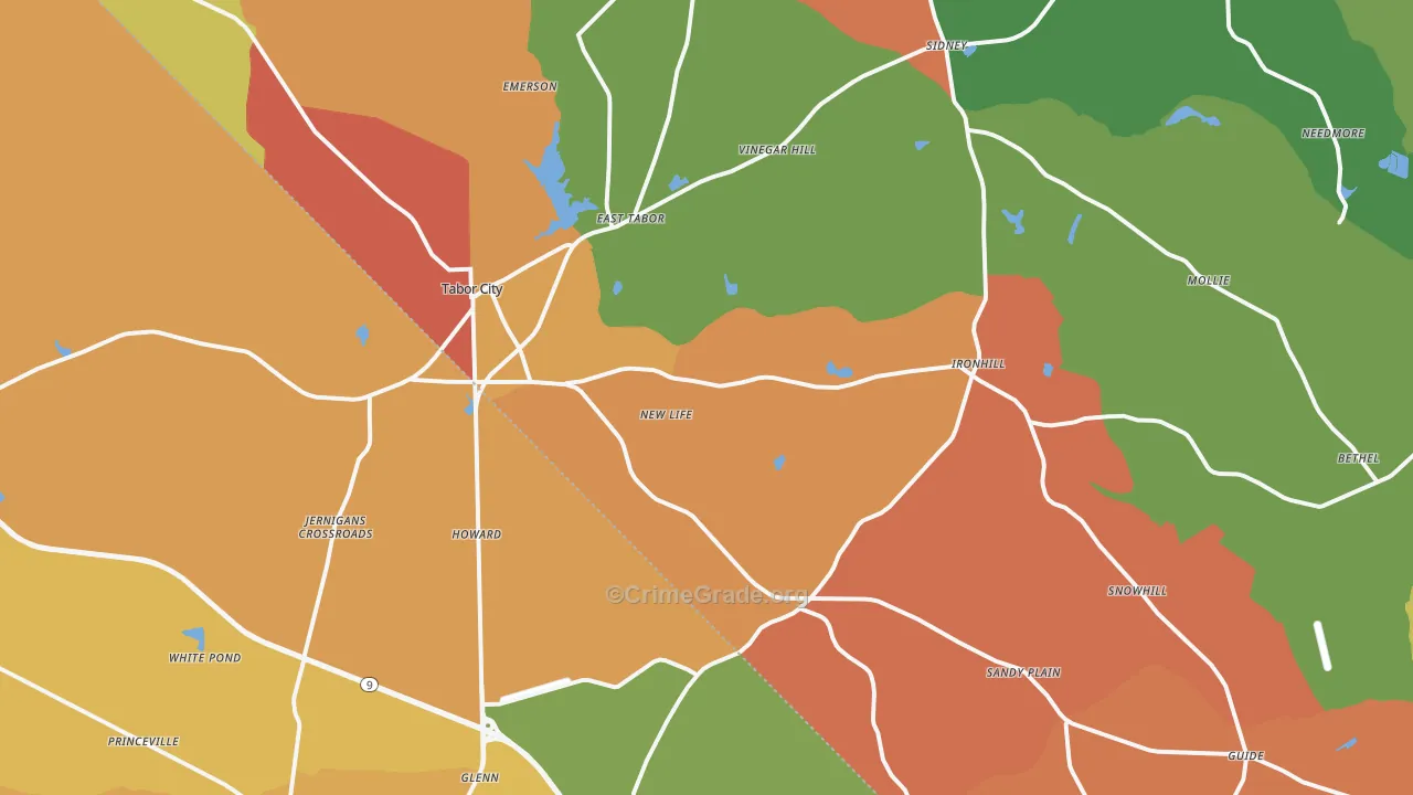 28463, NC Map of Theft Rates