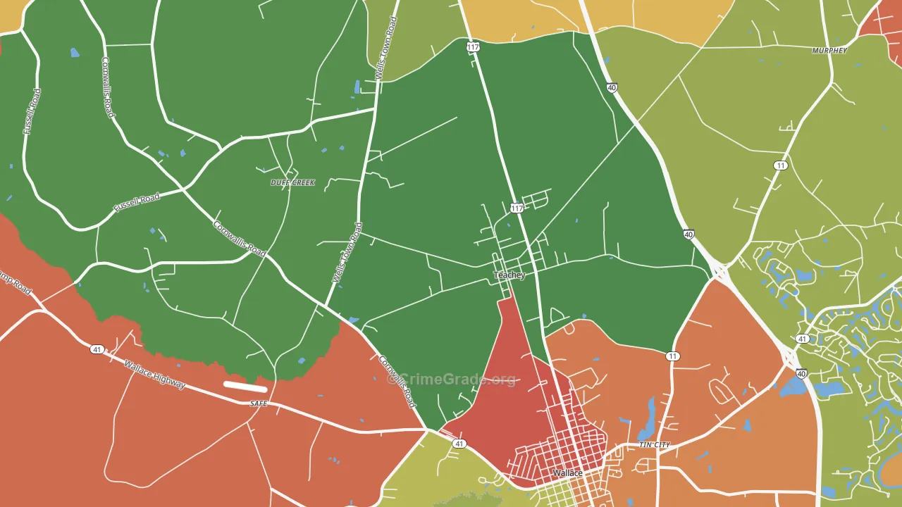 28464, NC Map of Theft Rates
