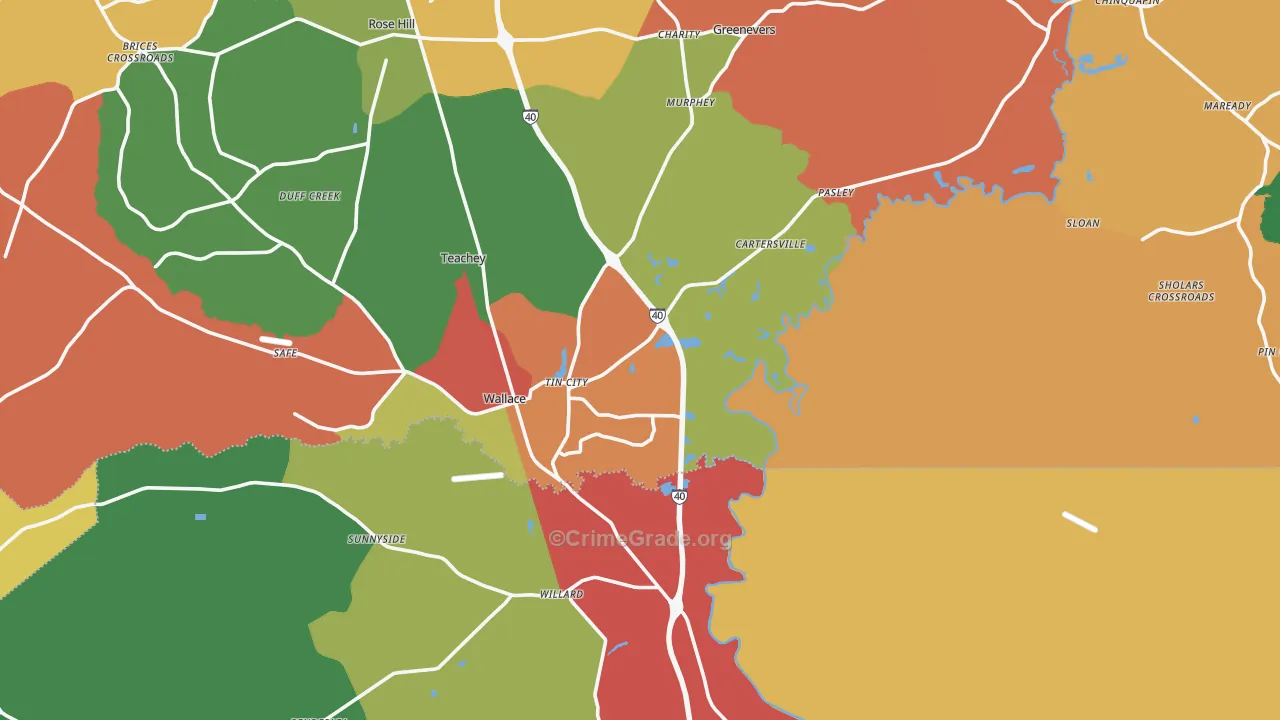 28466, NC Map of Theft Rates