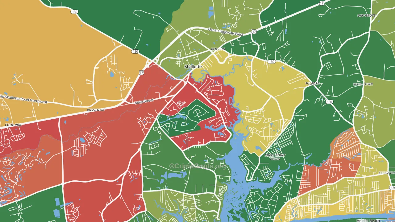 28470, NC Map of Theft Rates