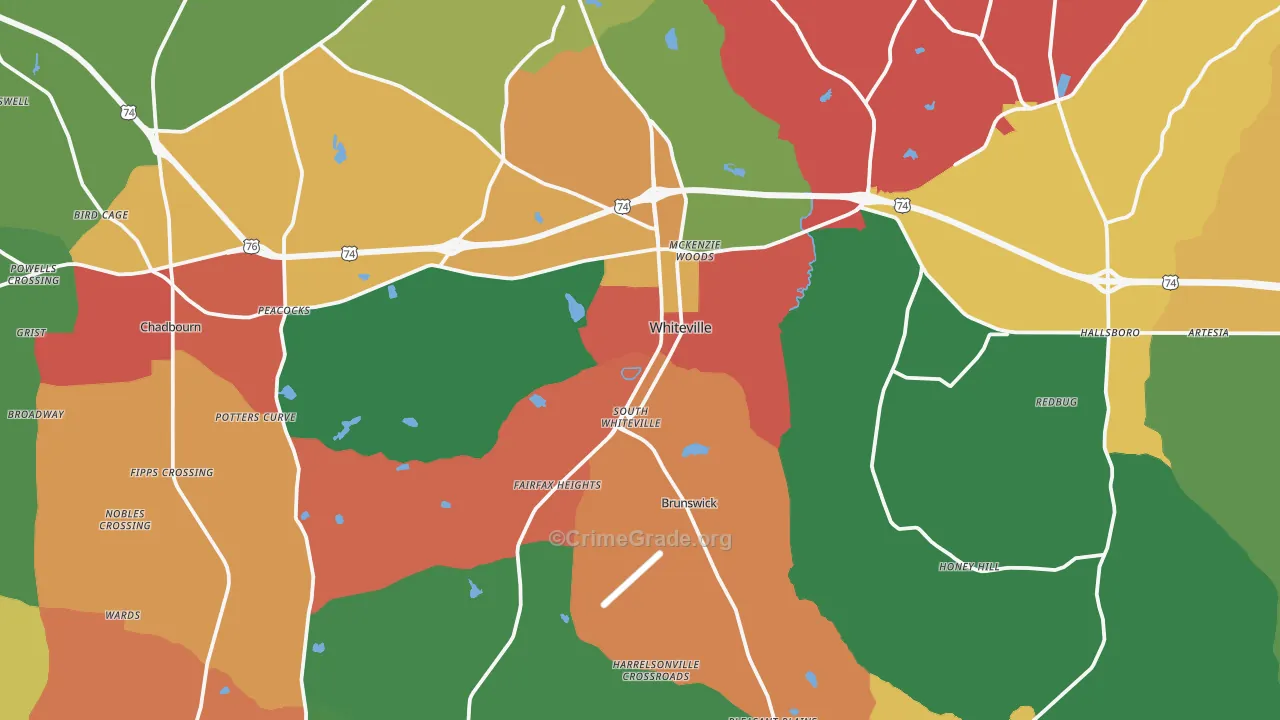28472, NC Map of Theft Rates