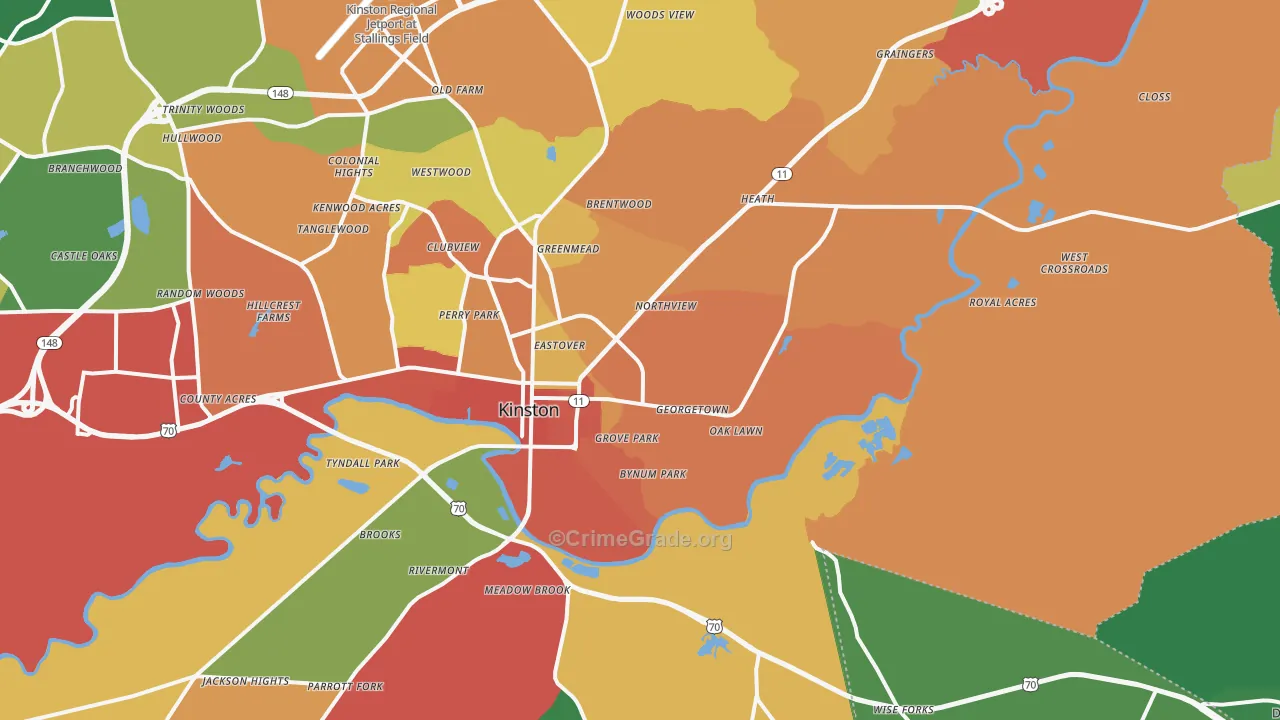 28501, NC Map of Theft Rates