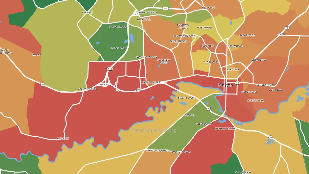 28504, NC Map of Theft Rates