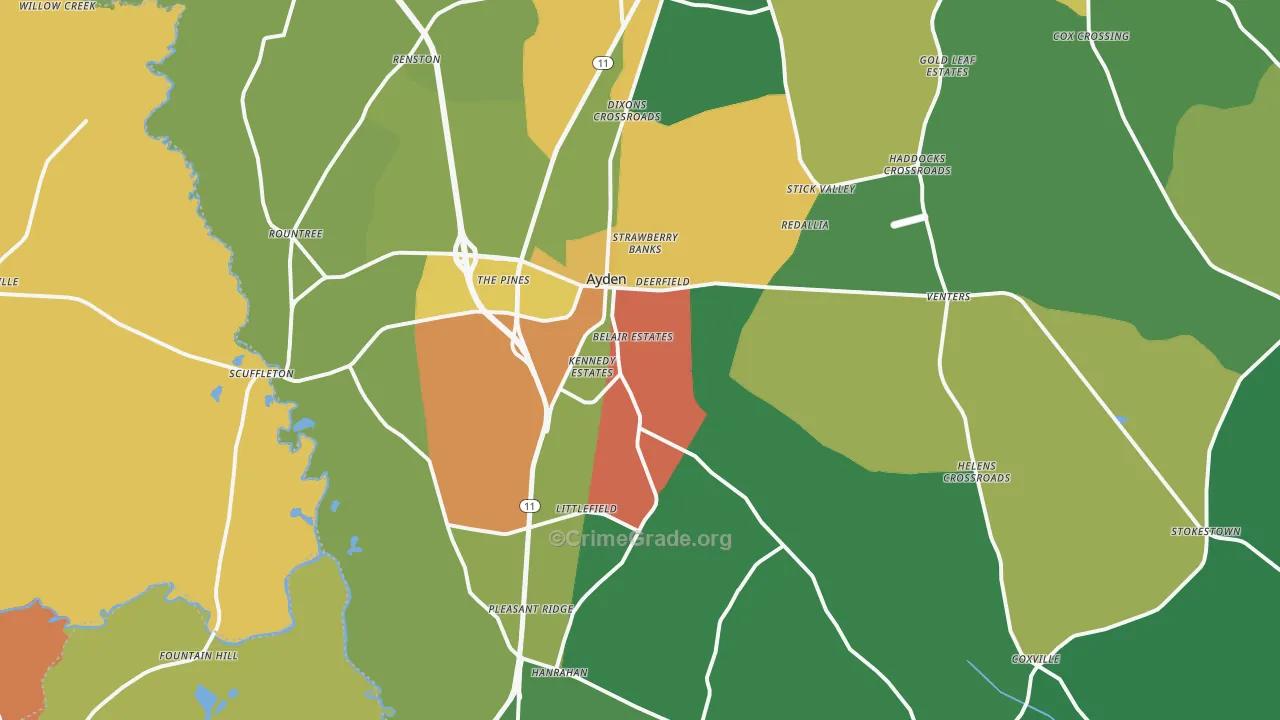 28513, NC Map of Theft Rates