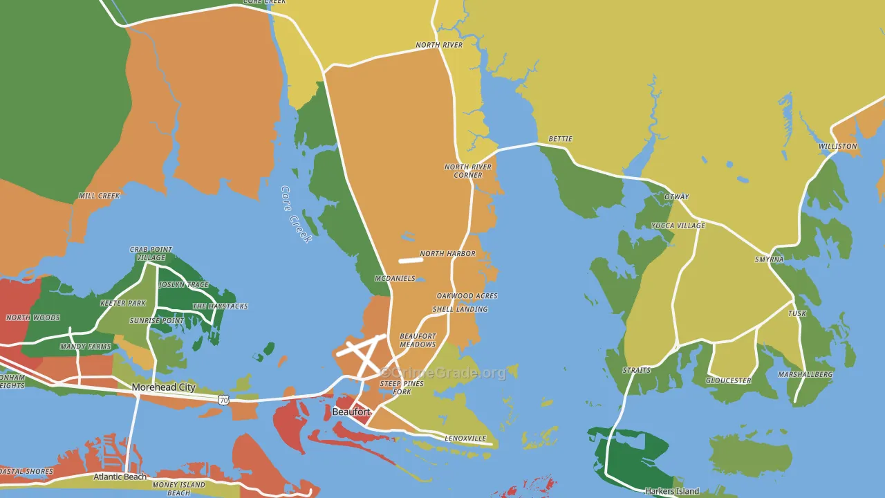 28516, NC Map of Theft Rates