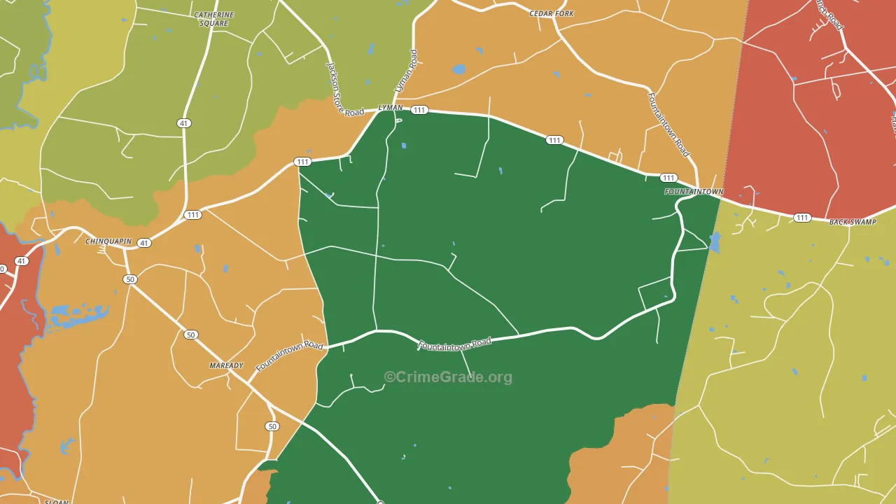 28521, NC Map of Theft Rates