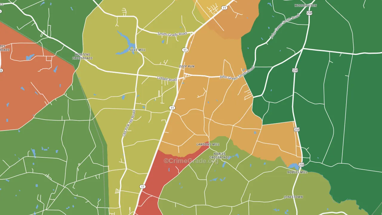 28525, NC Map of Theft Rates