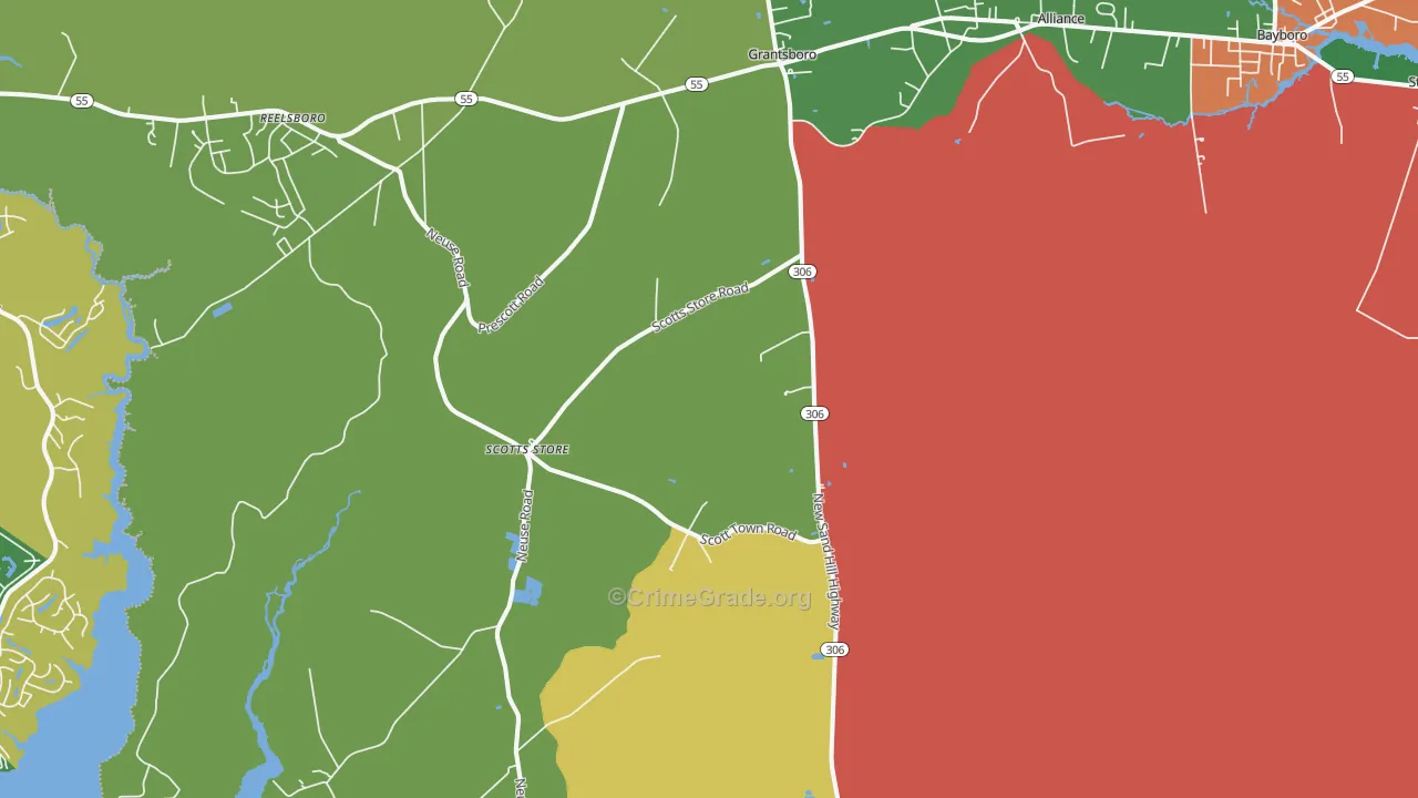 28529, NC Map of Theft Rates
