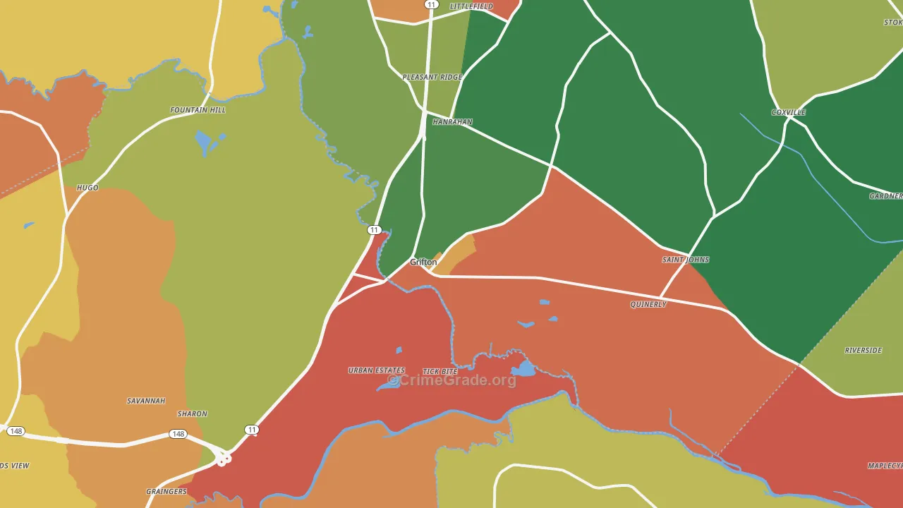 28530, NC Map of Theft Rates