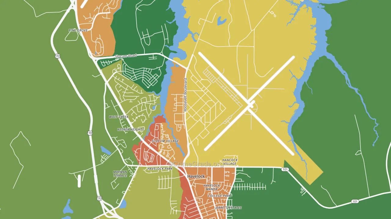28533, NC Map of Theft Rates