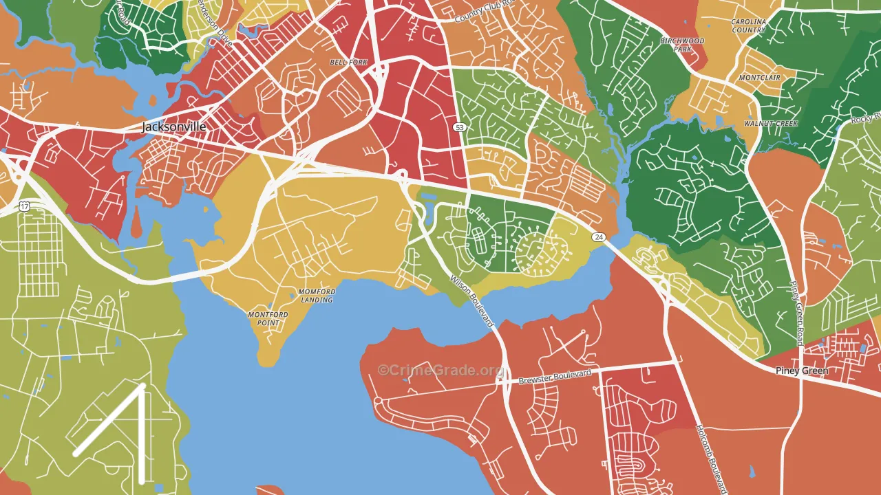 28543, NC Map of Theft Rates