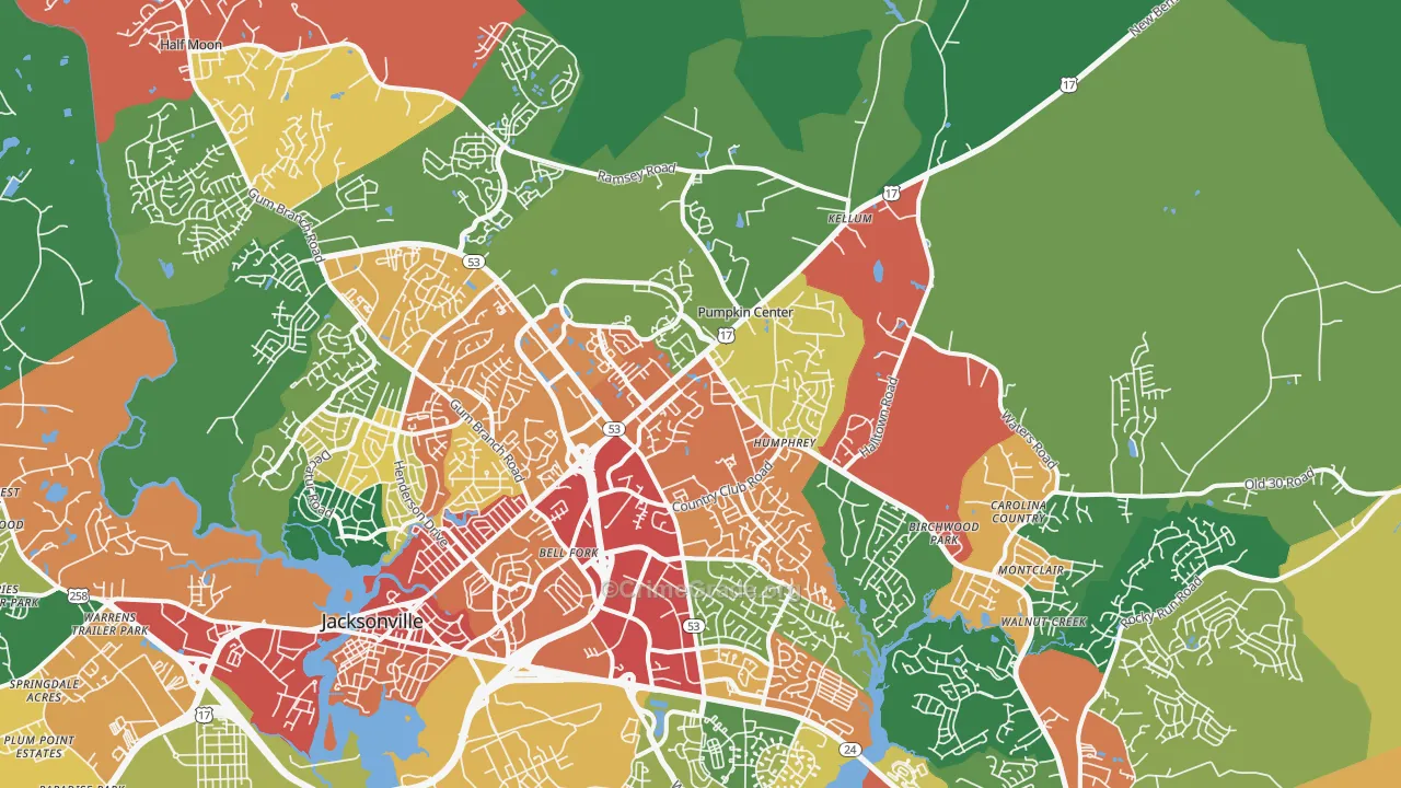 28546, NC Map of Theft Rates