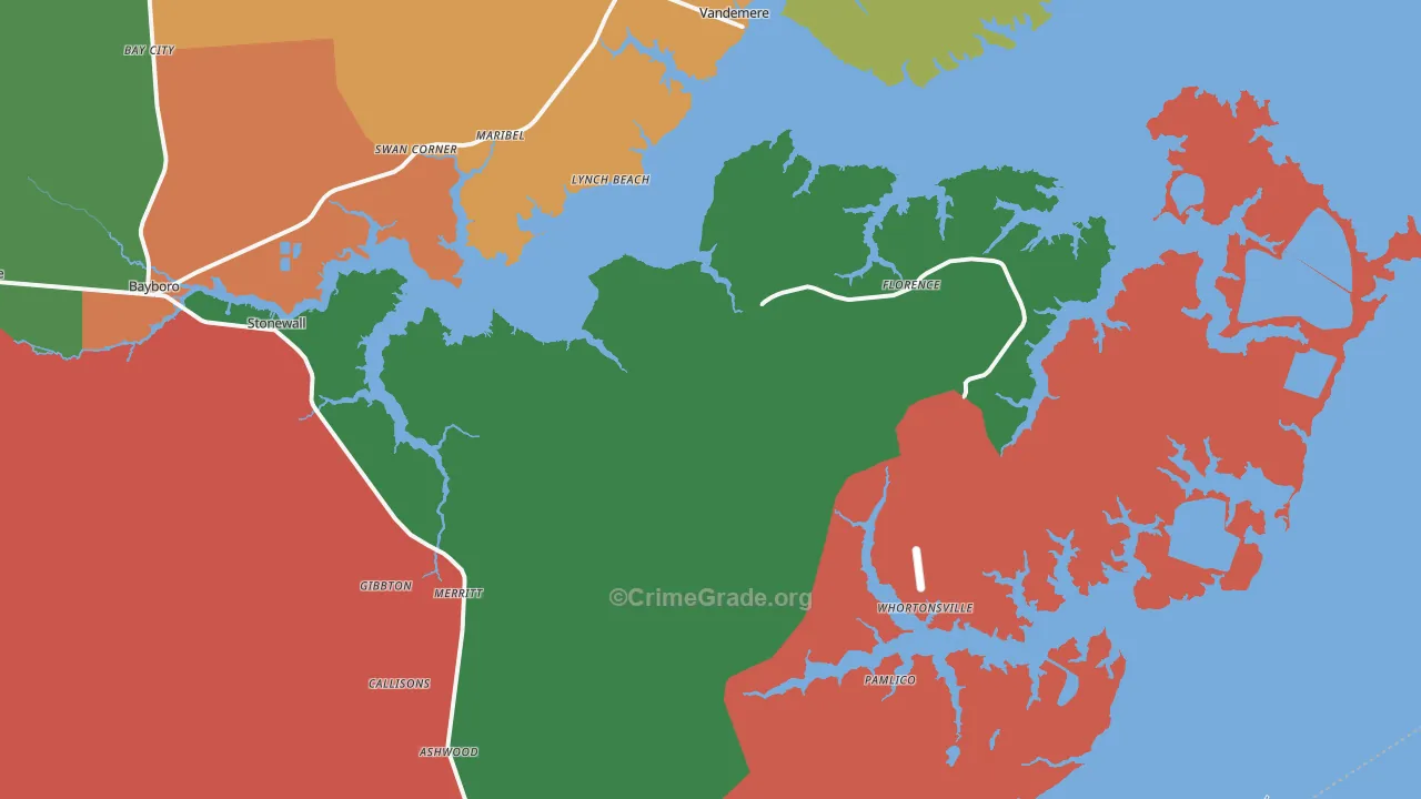 28556, NC Map of Theft Rates